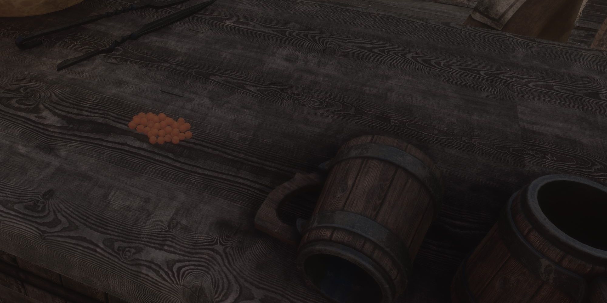 Salmon roe on a table in Skyrim