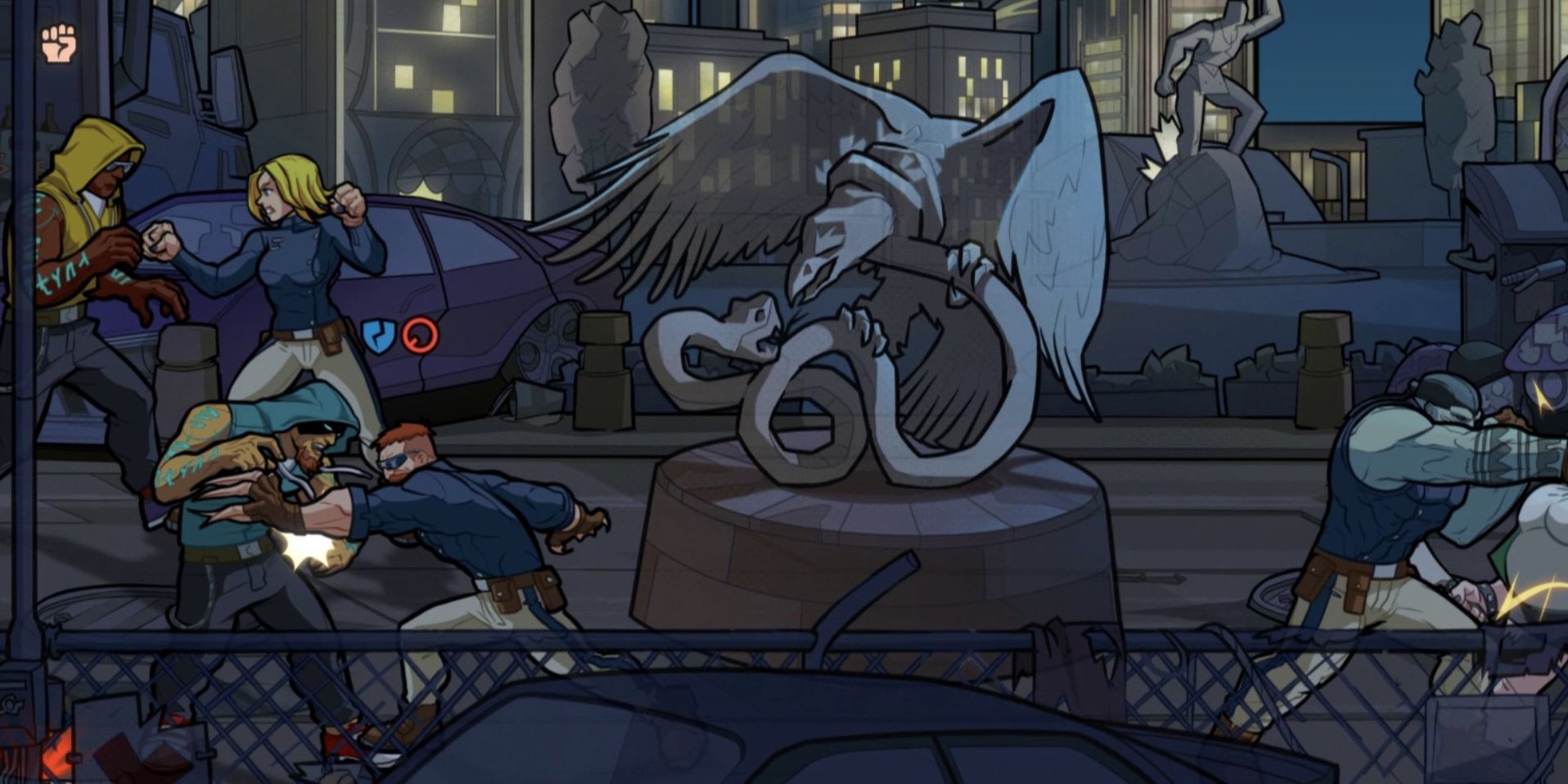 star, trouble, and dolphin fighting in mayhem brawler