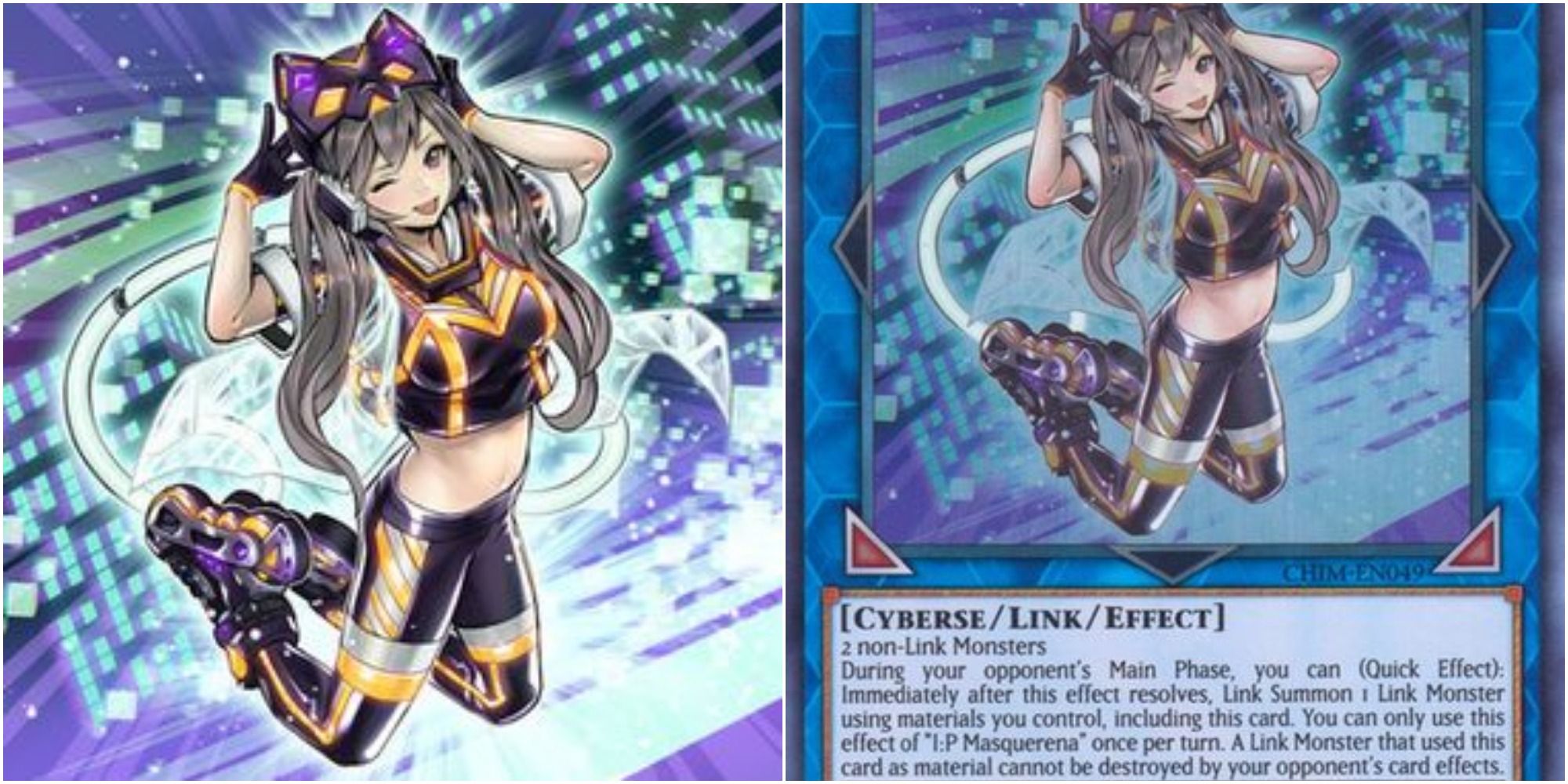 yugioh ip masquerena card art and text