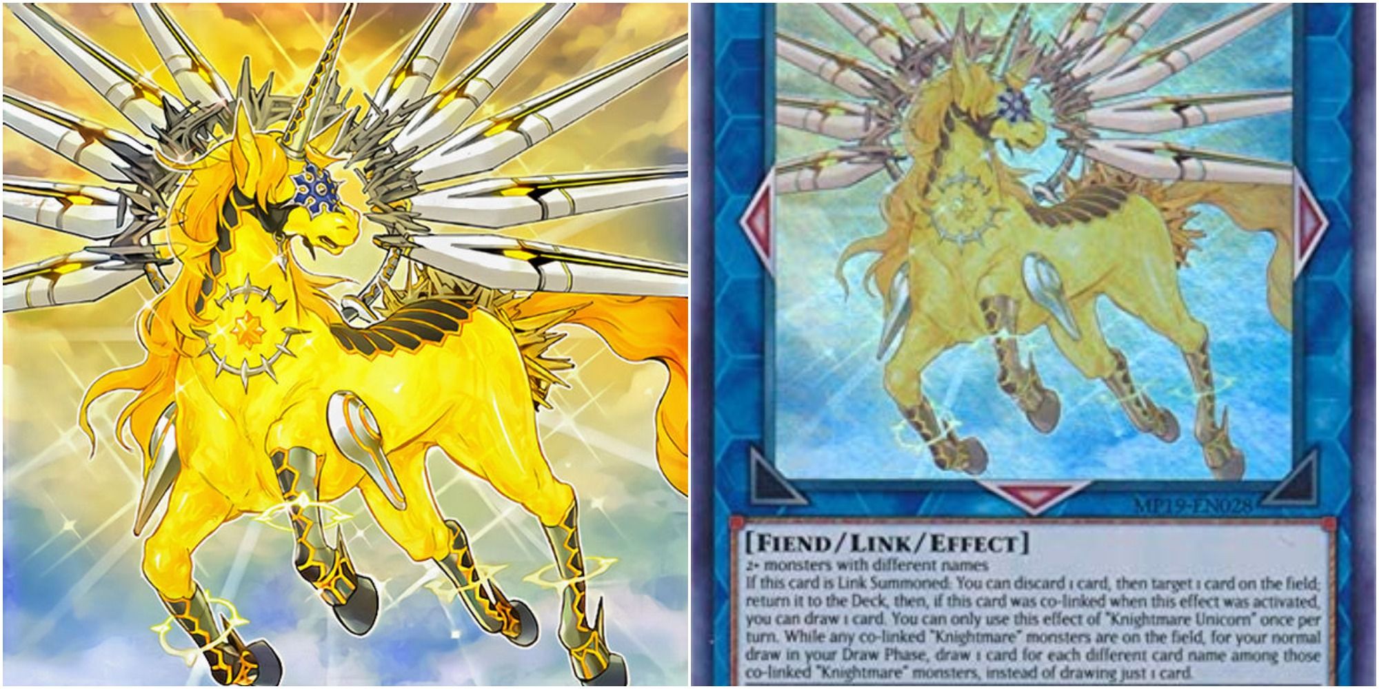 yugioh knightmare unicorn card art and text