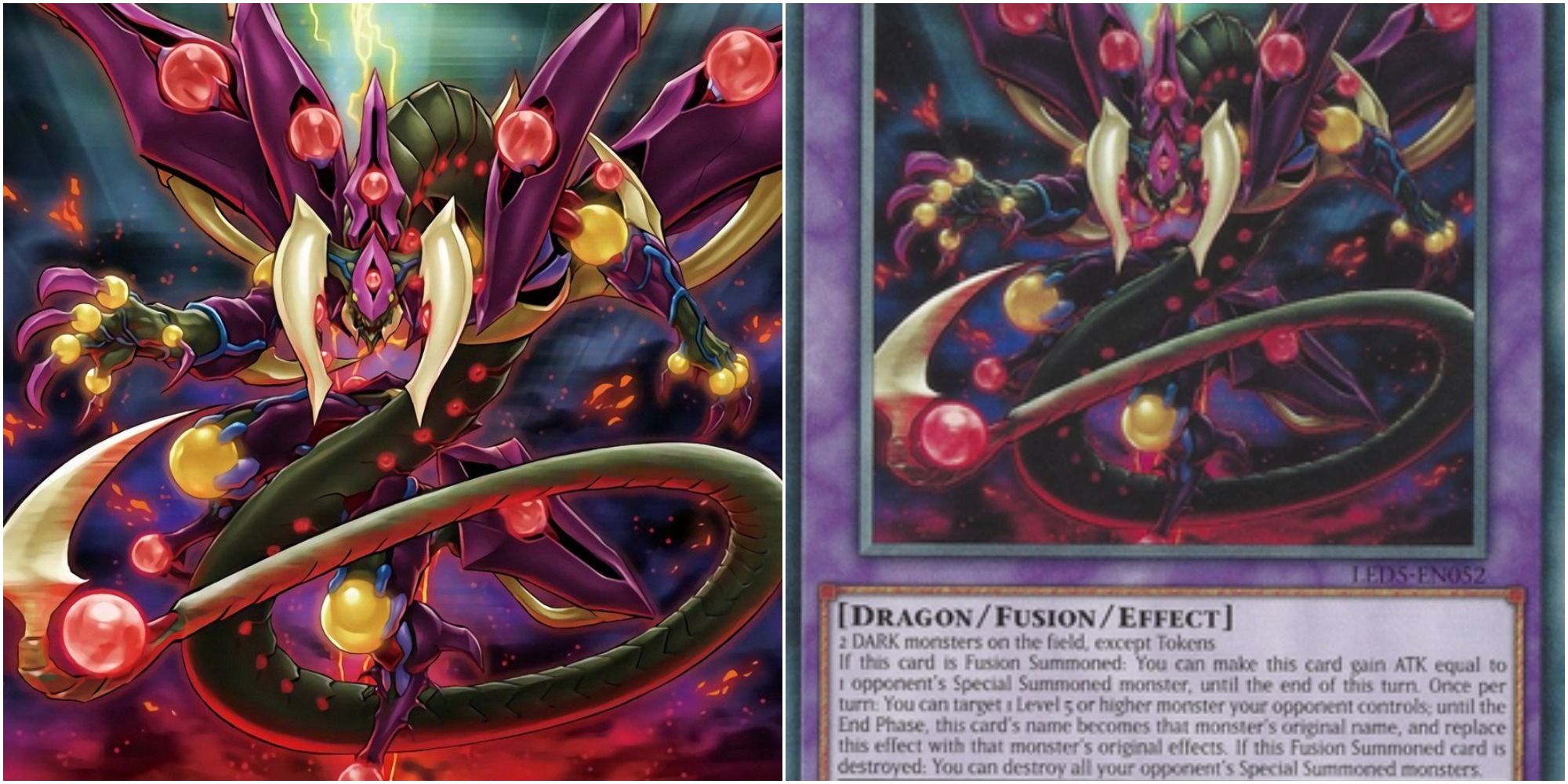 yugioh starving venom fusion dragon card art and text