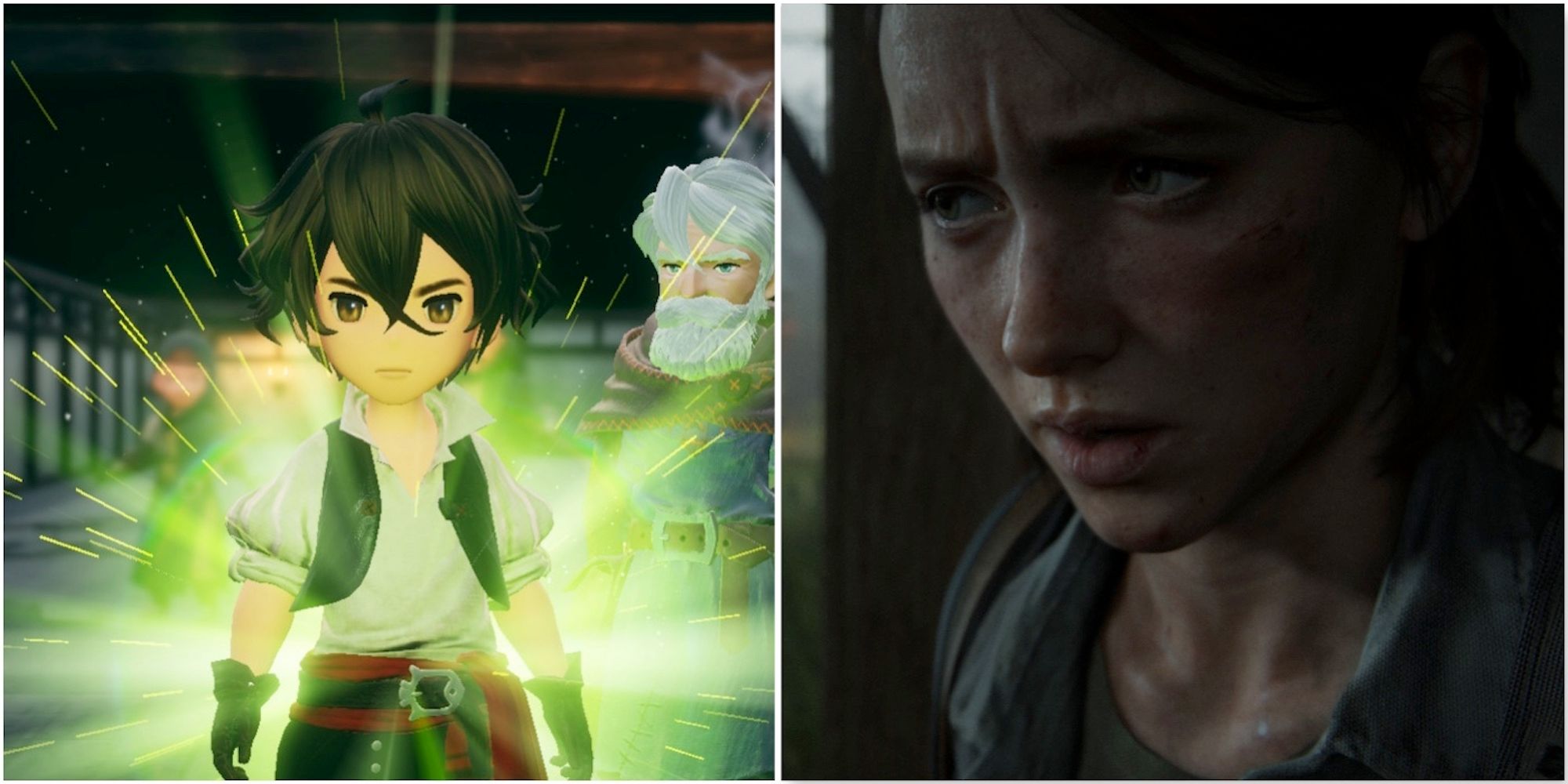 Seth from Bravely Default 2 and Ellie from The Last Of Us Part II