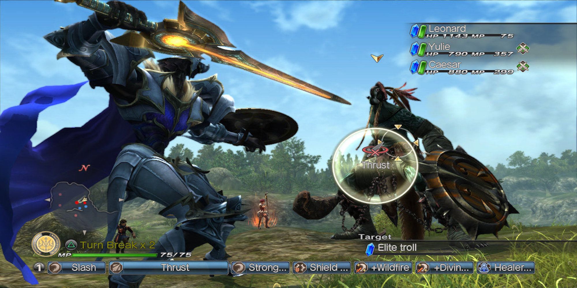 Fighting enemies in White Knight Chronicles