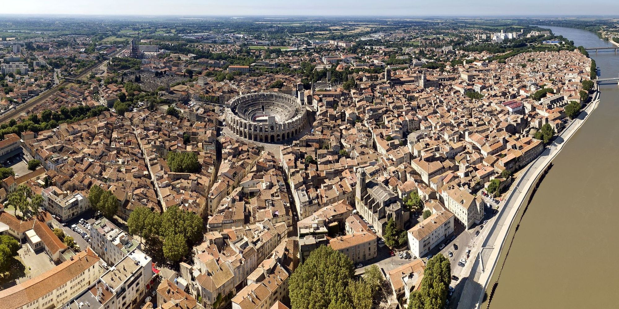 Bird's eye view of Arles, France