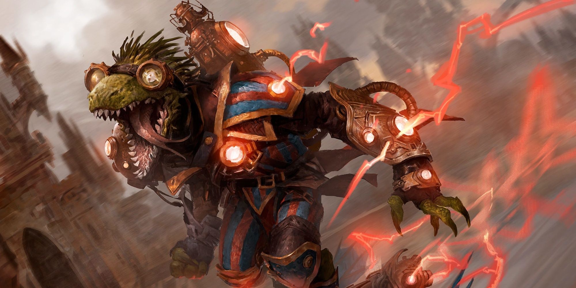Artificer Armorer lizardfolk in Dungeons & Dragons