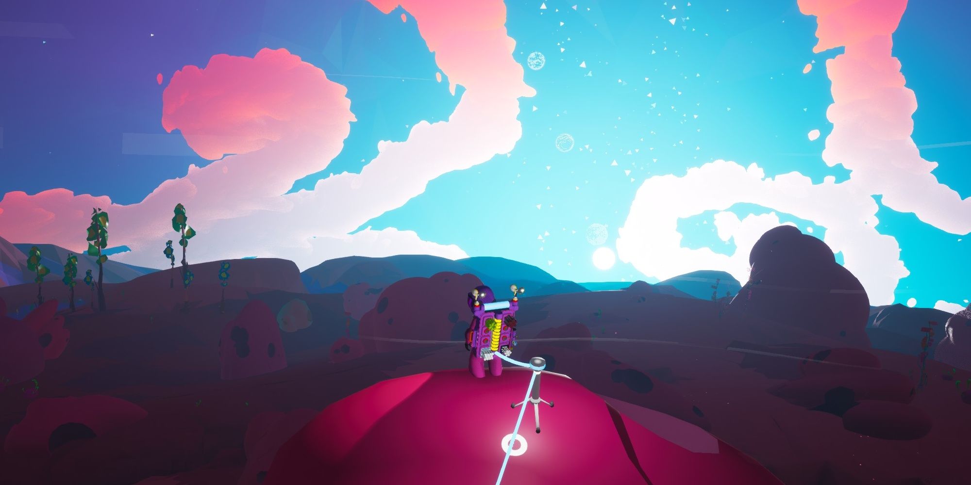 Astroneer player on Vesania overlooking landscape