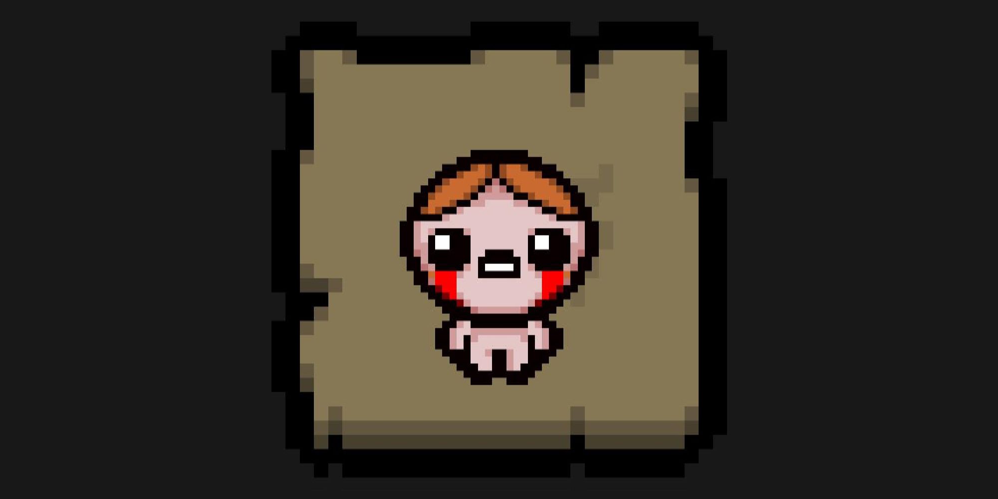 Binding of Isaac Lazarus crying blood with short parted ginger hair