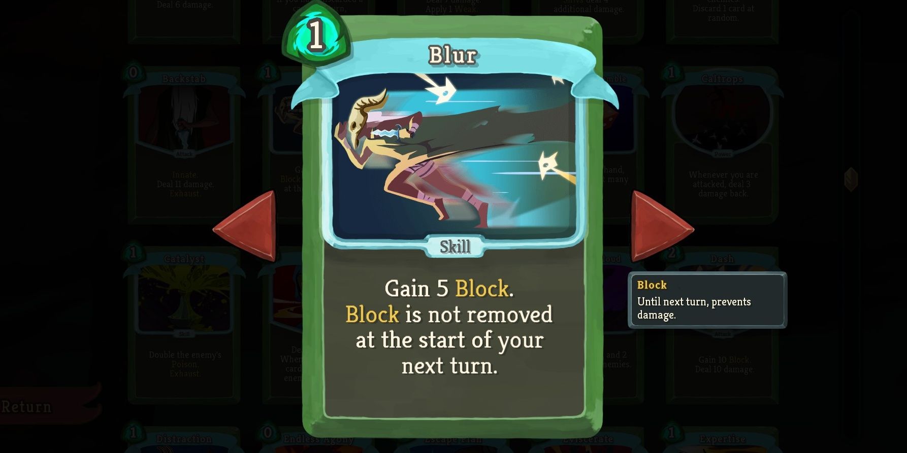 Close Up Image Slay The Spire The Silent Card Blur