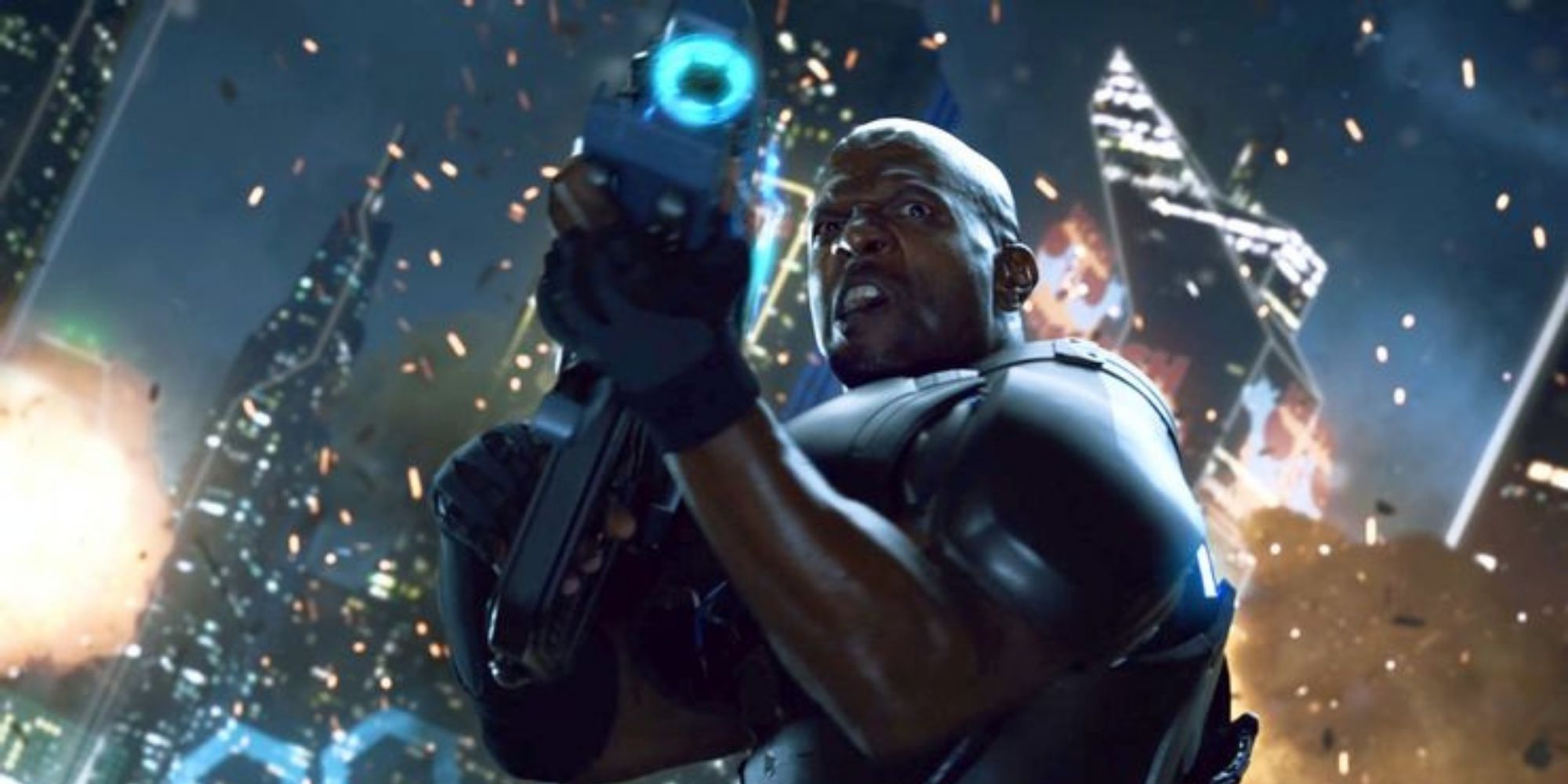Crackdown 3 Terry Crews holding a gun
