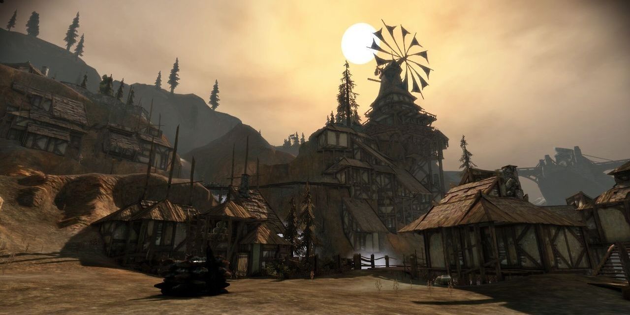 Dragon Age Landscape Shot of Redcliffe Village 