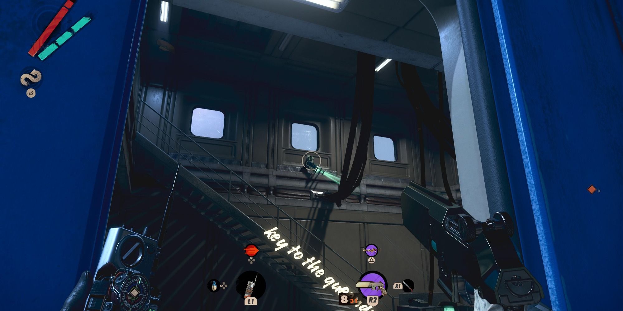 Blue Lab Building's camera in Deathloop's The Complex