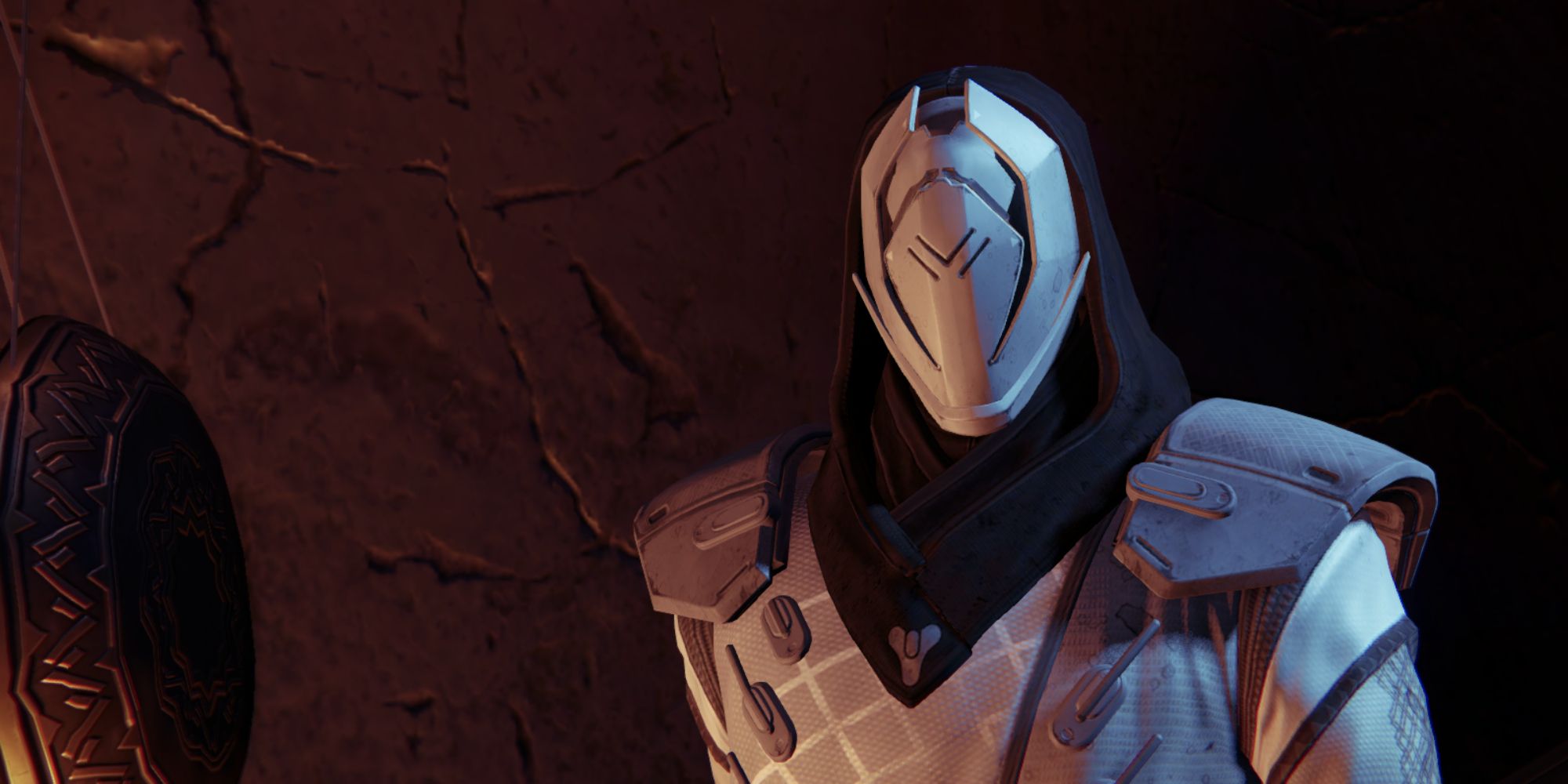 Destiny mid shot of The Speaker standing against a rocky backdrop 