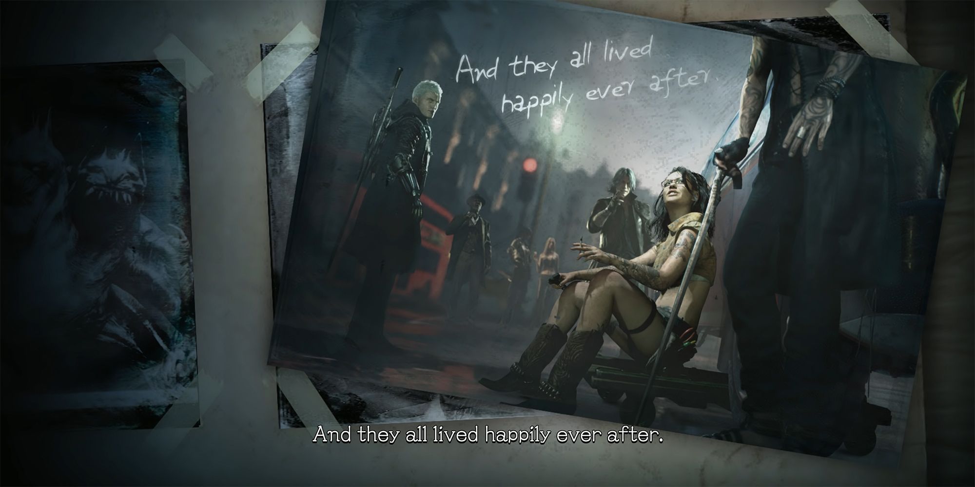 Devil May Cry 5 - Secret Ending Final Screen Showing Polaroid Of The Whole Crew