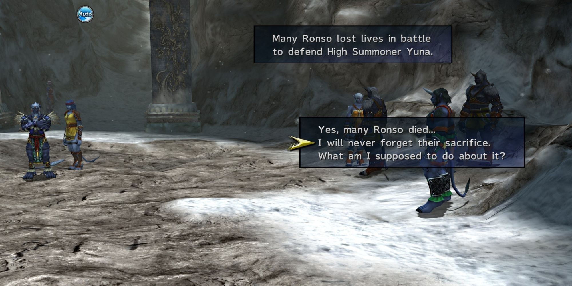 FFX mt gagazet dialogue with the ronso tribe