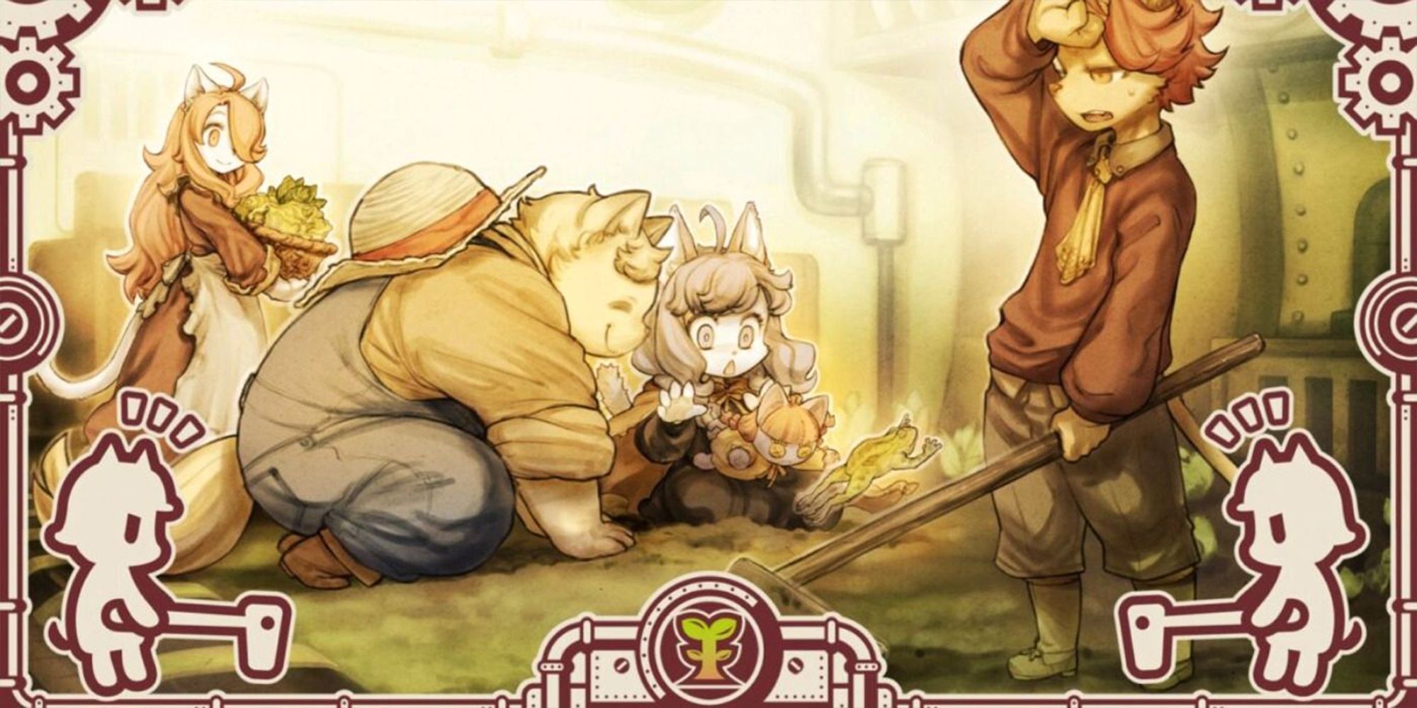 Farming Artwork Showing The Characters Hanna, Boron, Sheena and Kyle in Fuga Melodies of Steel (Increased Resolution)