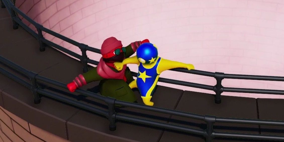 Gang Beasts fighters exchanging super punches 