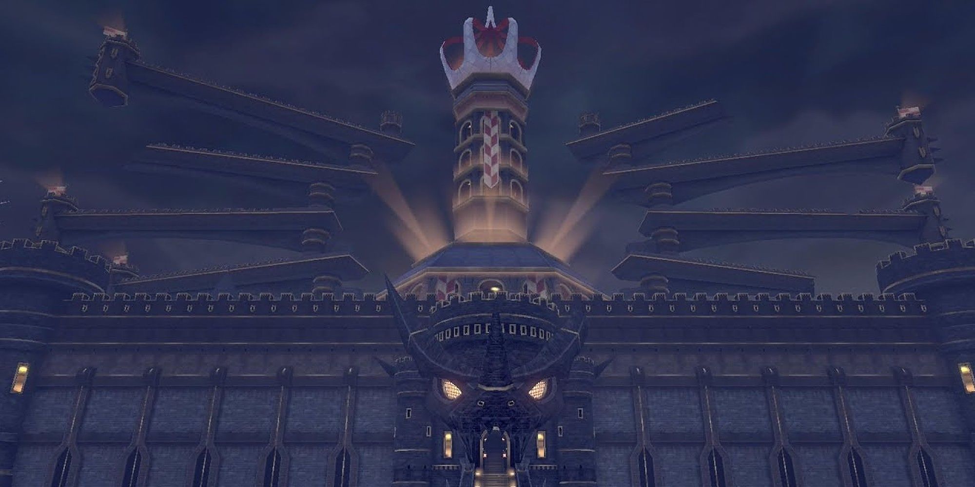 Hammerlocke Gate at night Galar in Sword & Shield