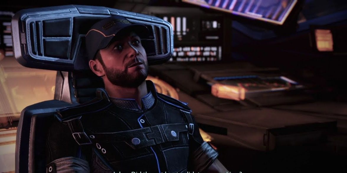 Joker piloting the Normandy in Mass Effect