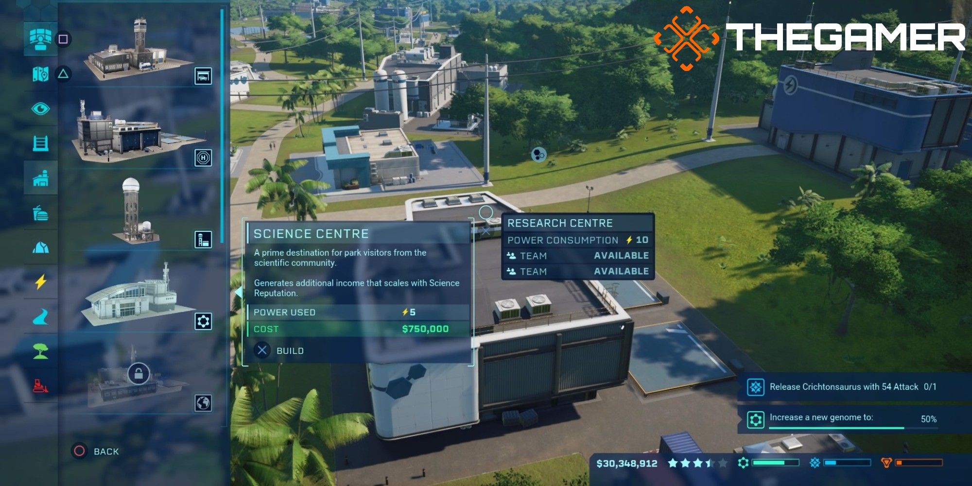 Jurassic World Evolution Building Buy Screen