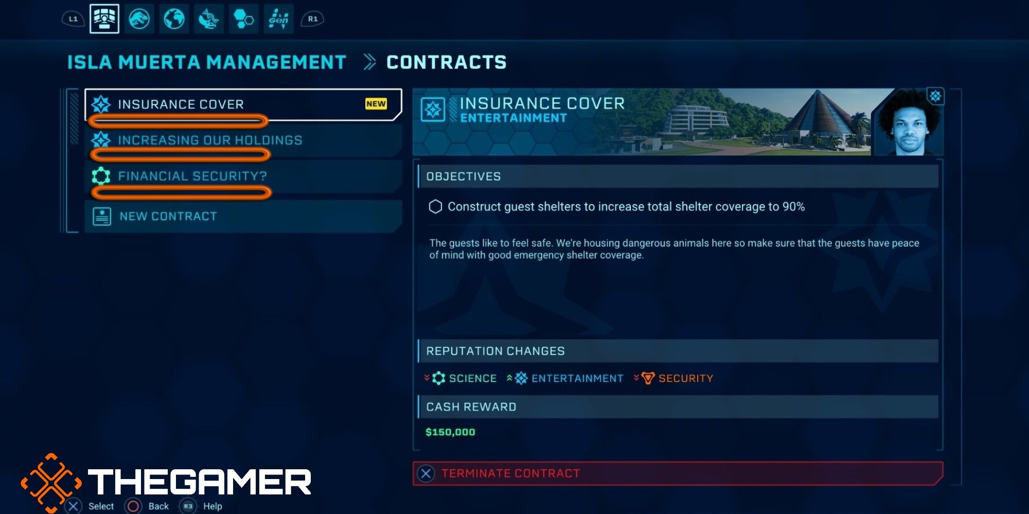 Jurassic World Evolution Contracts Main Screen Active Contracts