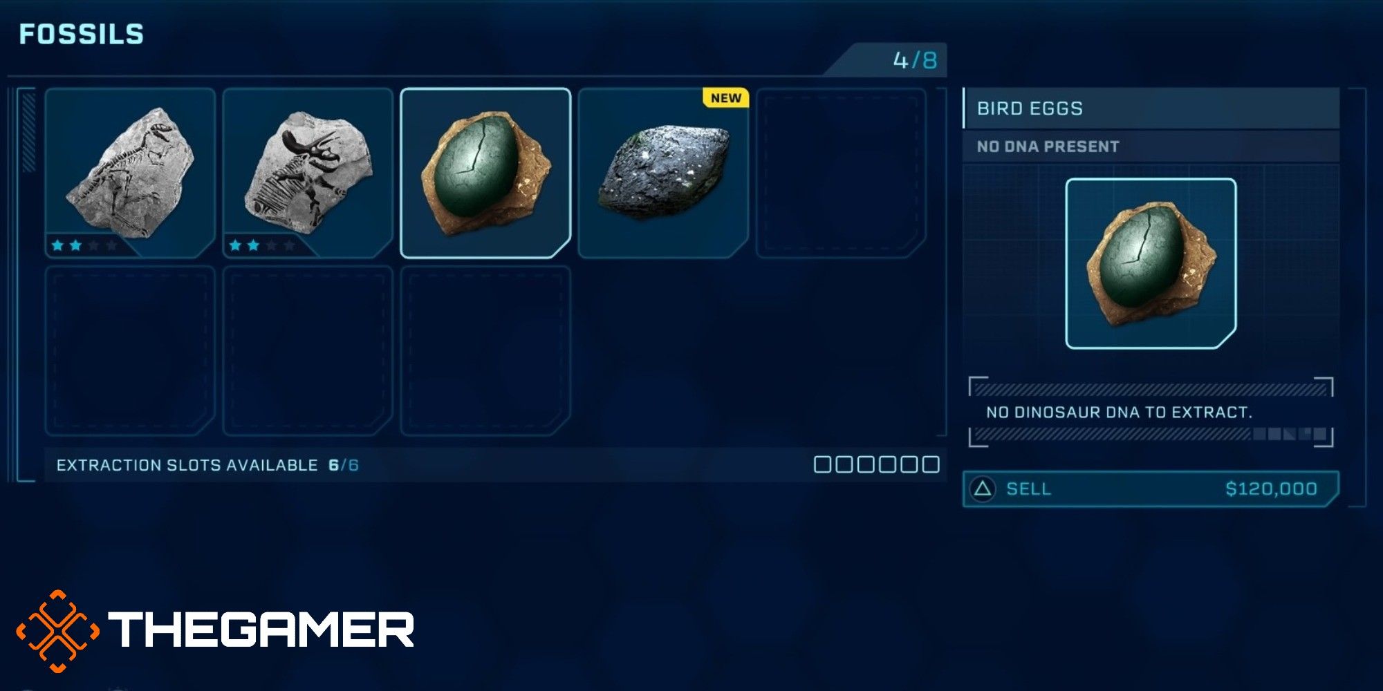 Jurassic World Evolution Fossil Sale Screen