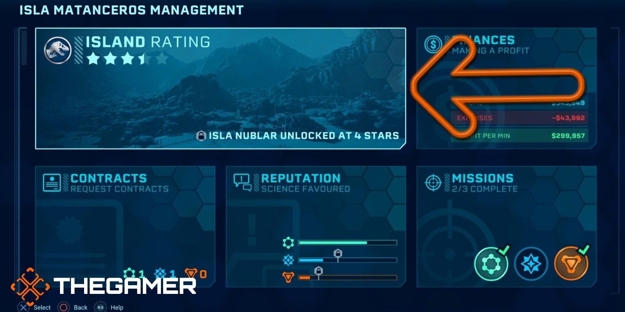 Jurassic World Evolution Island Rating Management Screen