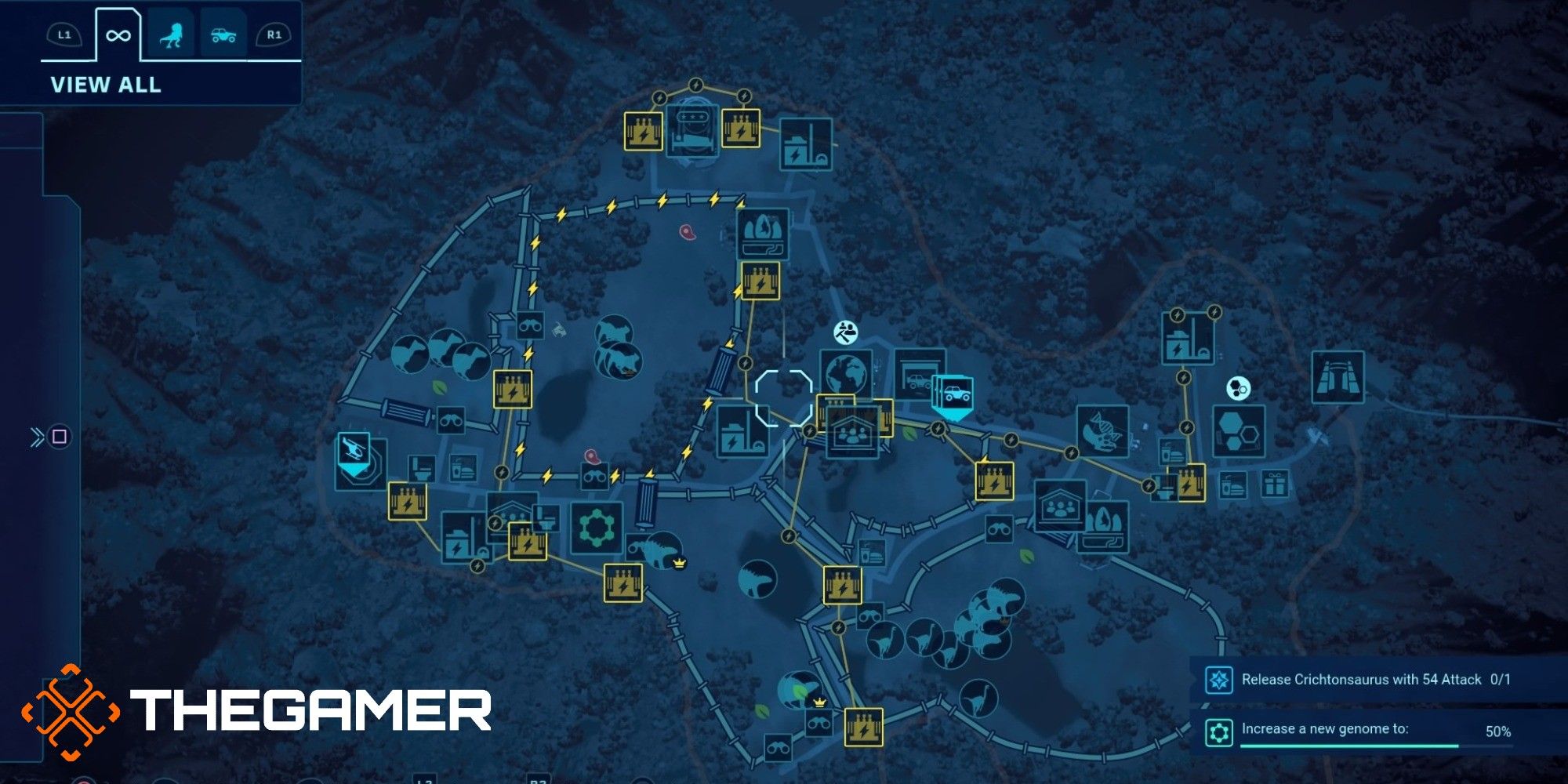 Jurassic World Evolution Overhead View Of Park Facilities Power