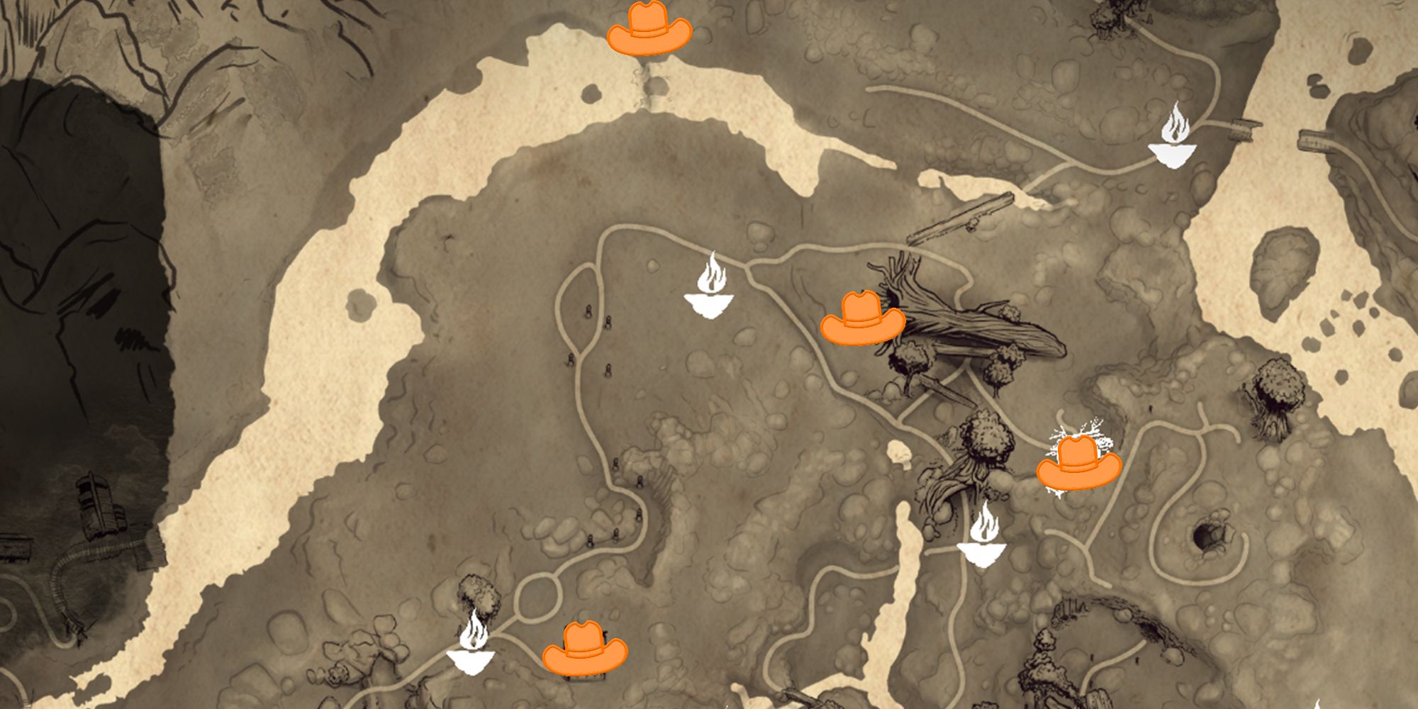 Kena Taro Trees Hats Marked On Map