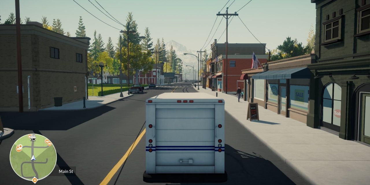 Lake Mail Truck Driving Down Main Street