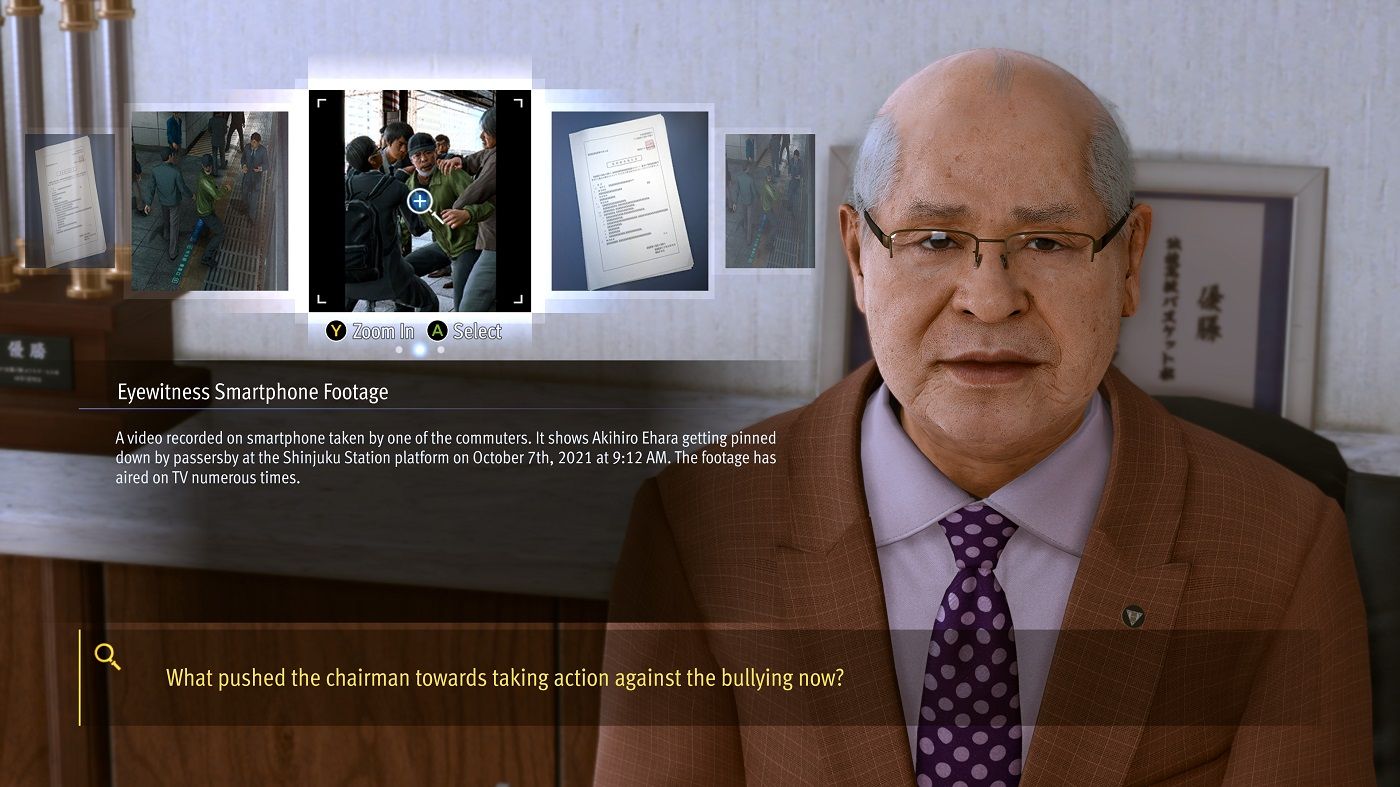 Lost Judgment Showing the chairman evidence