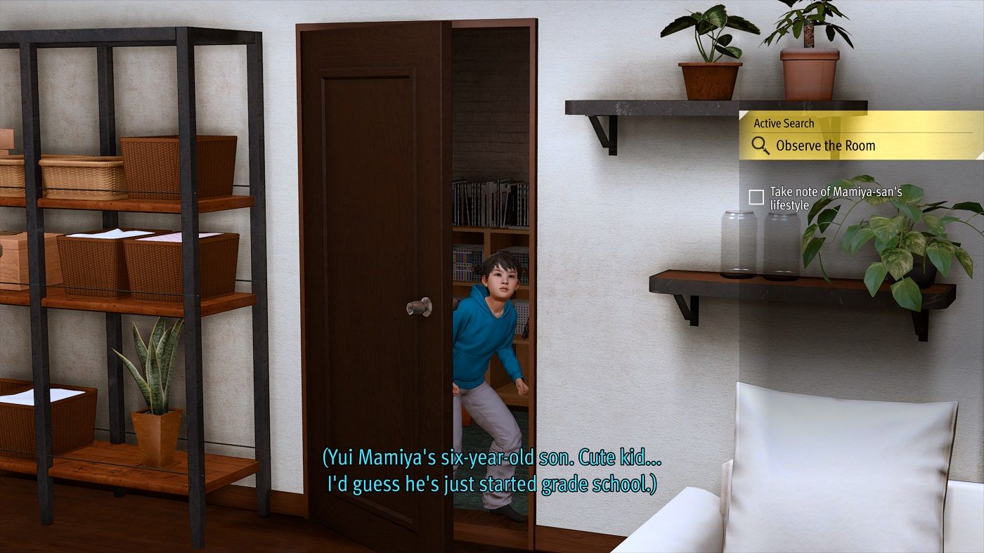 Lost Judgment examining Yui Mamiya's son