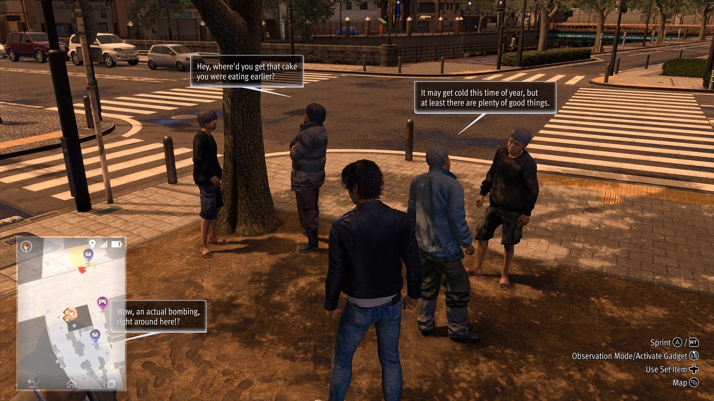 Lost Judgment listening to hobos