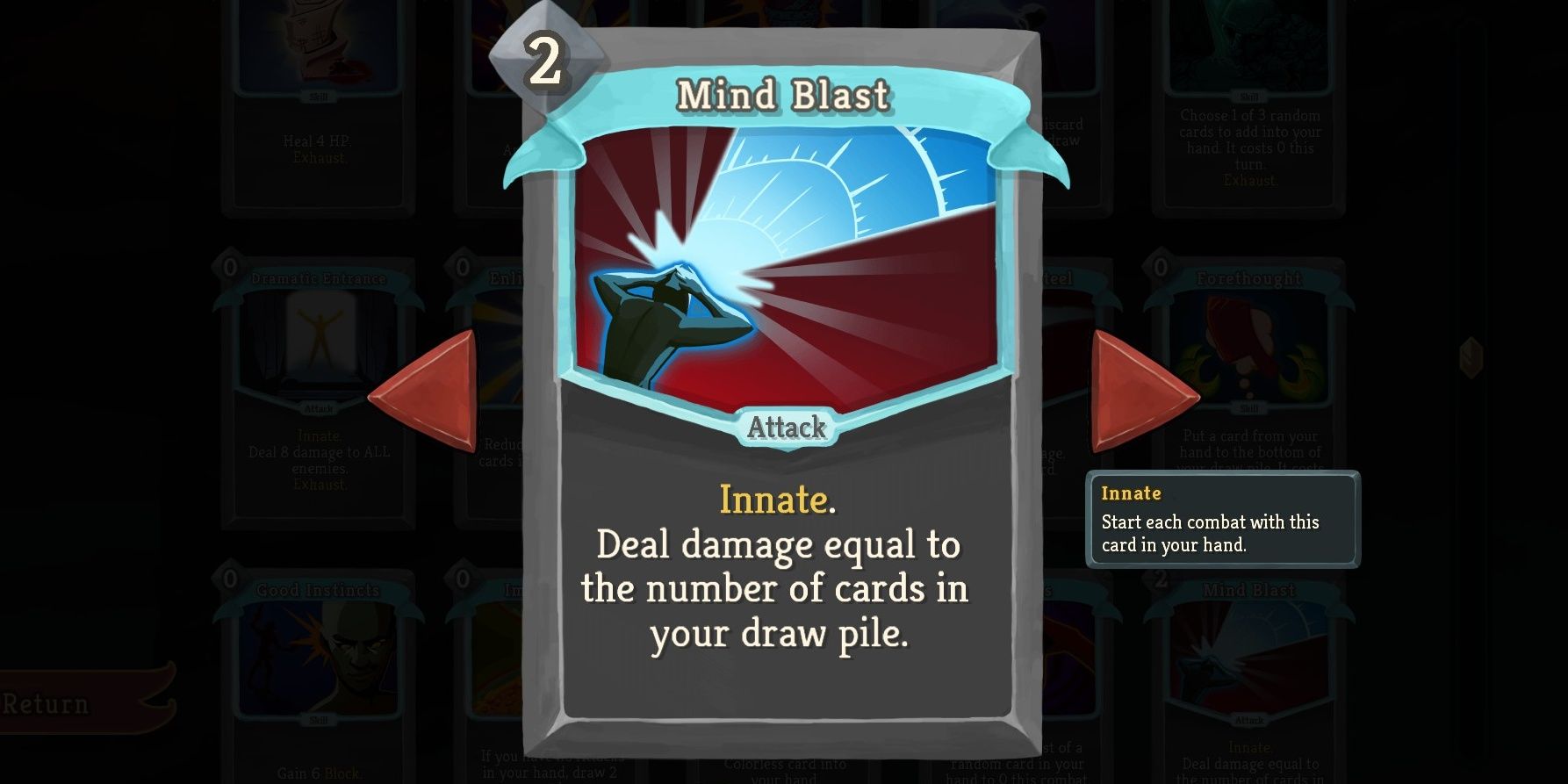 Up Close High Resolution Slay The Spire Card Colorless Card Mind Blast