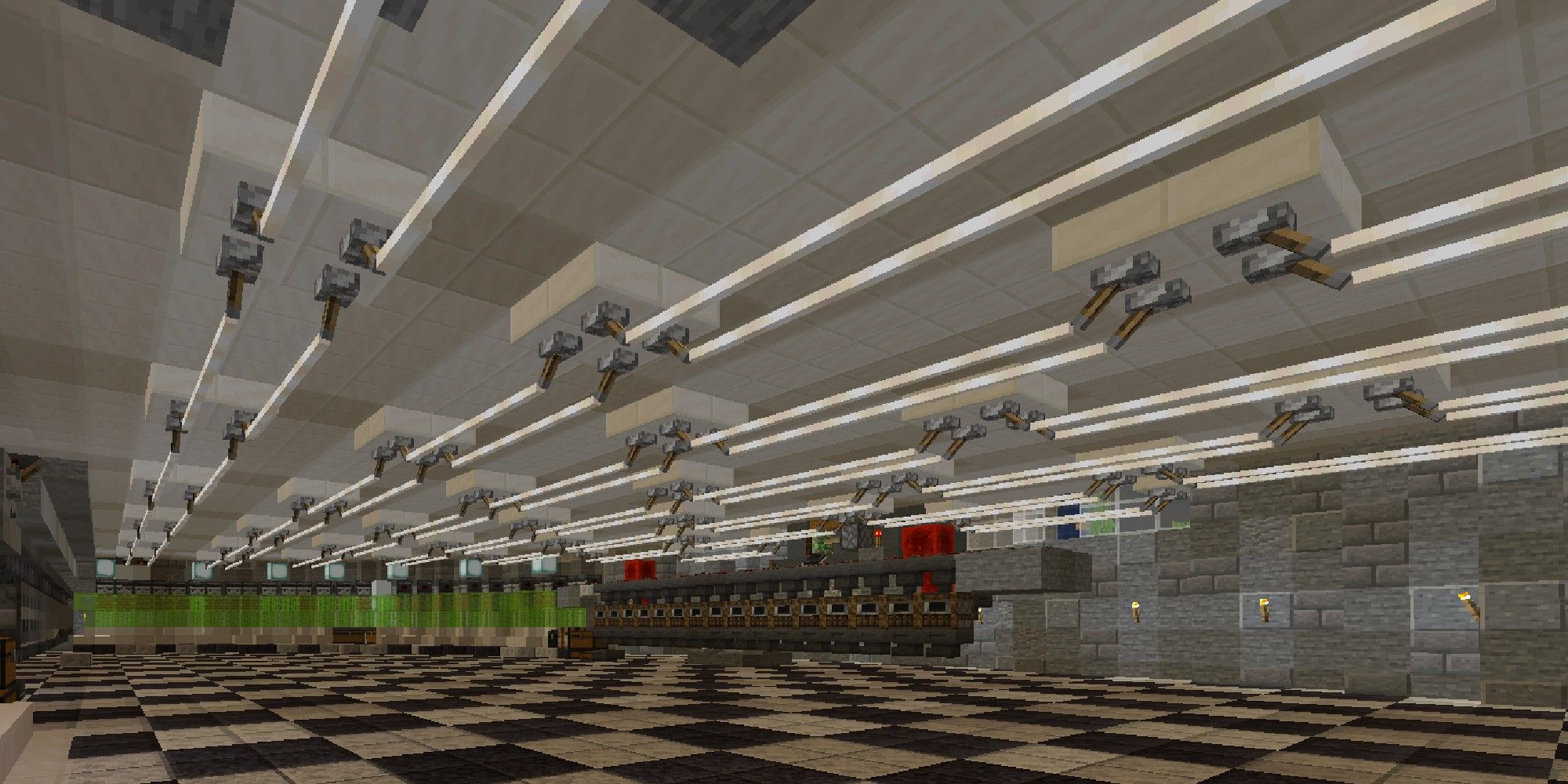 end rods used as fluorescent lighting in a build