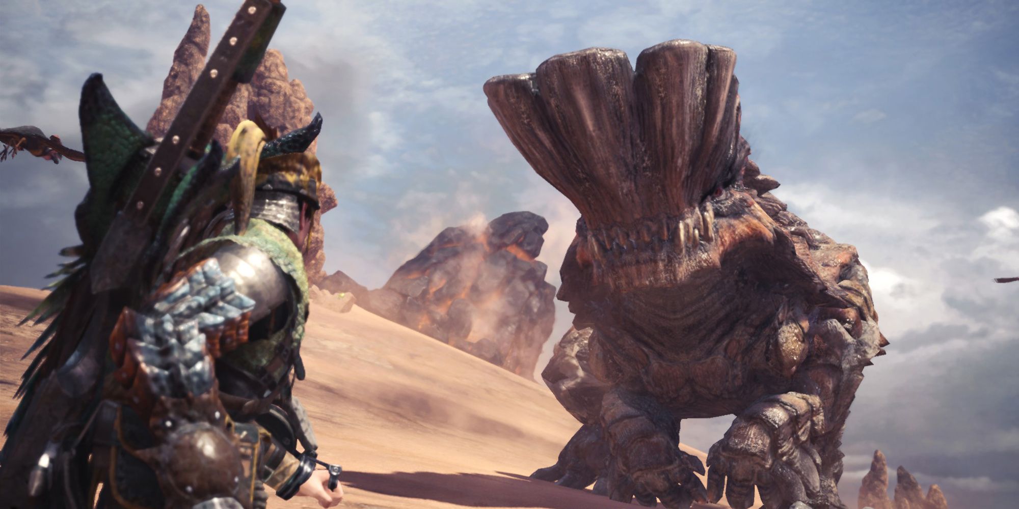 Monster Hunter World - Barroth Staring Down Hunter In Its Intro Cutscene