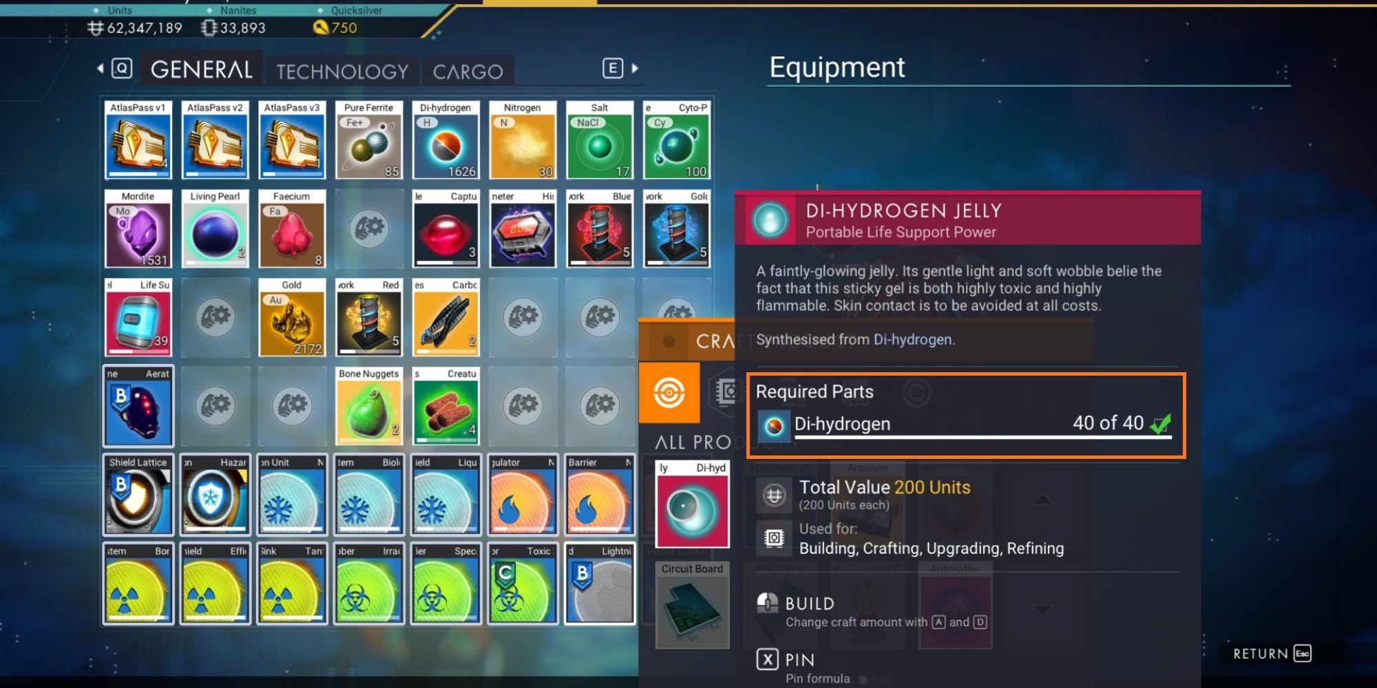 NMS di-hydrogen jelly recipe