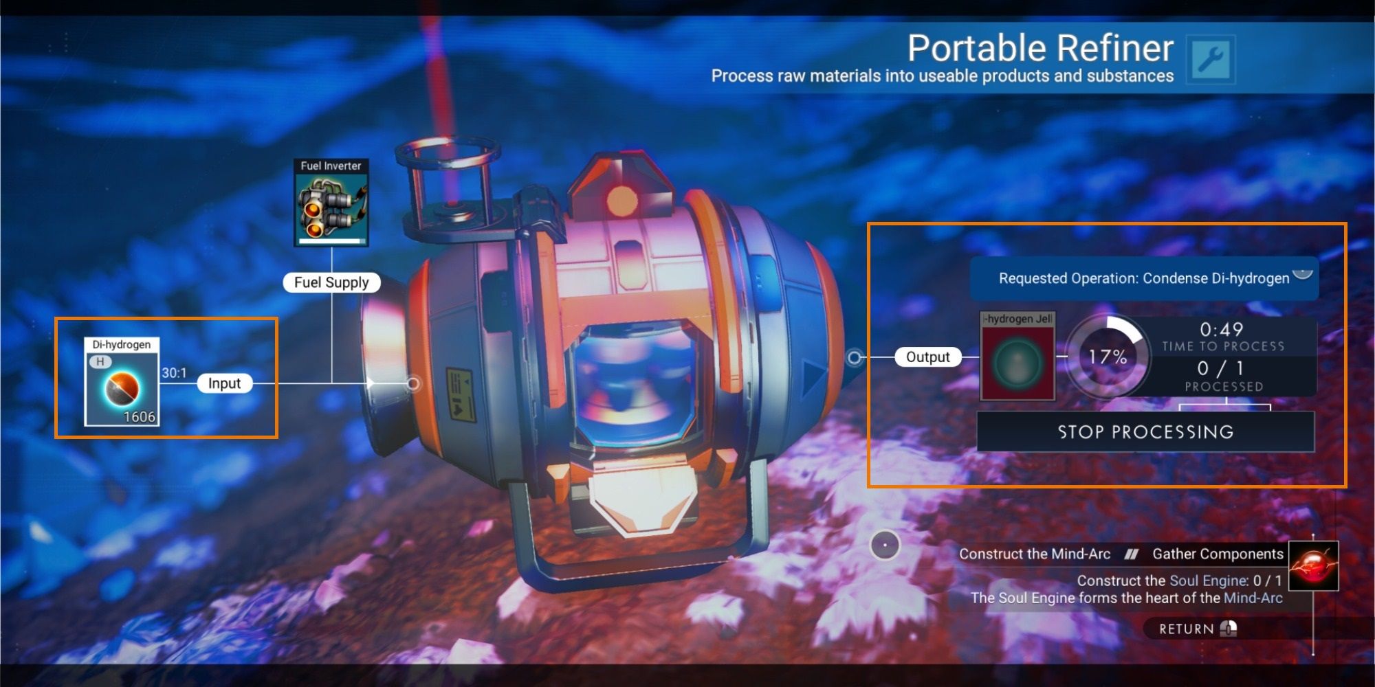 NMS refine di-hydrogen into jelly