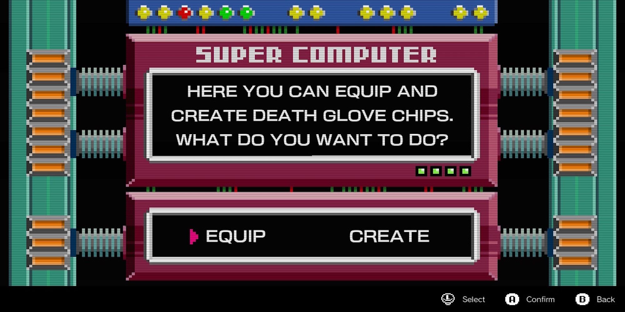 The chip menu from No More Heroes III