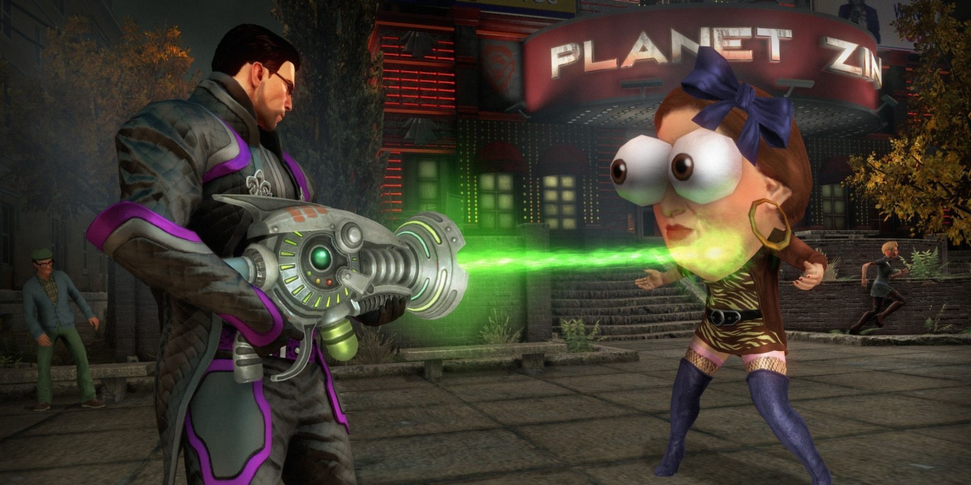 Saints Row IV alien laser gun shooting person
