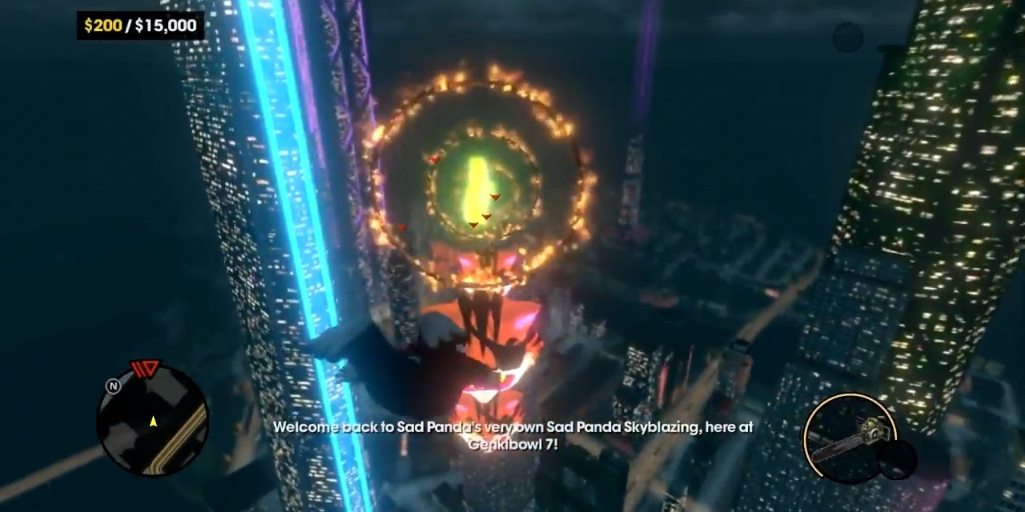 The Boss sky dives out of a plane in Saints Row The Third