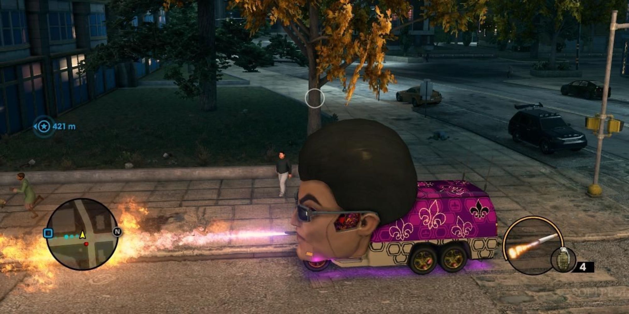 Saints Row The Third Screenshot Of Gat Mobile Using Flamethrower