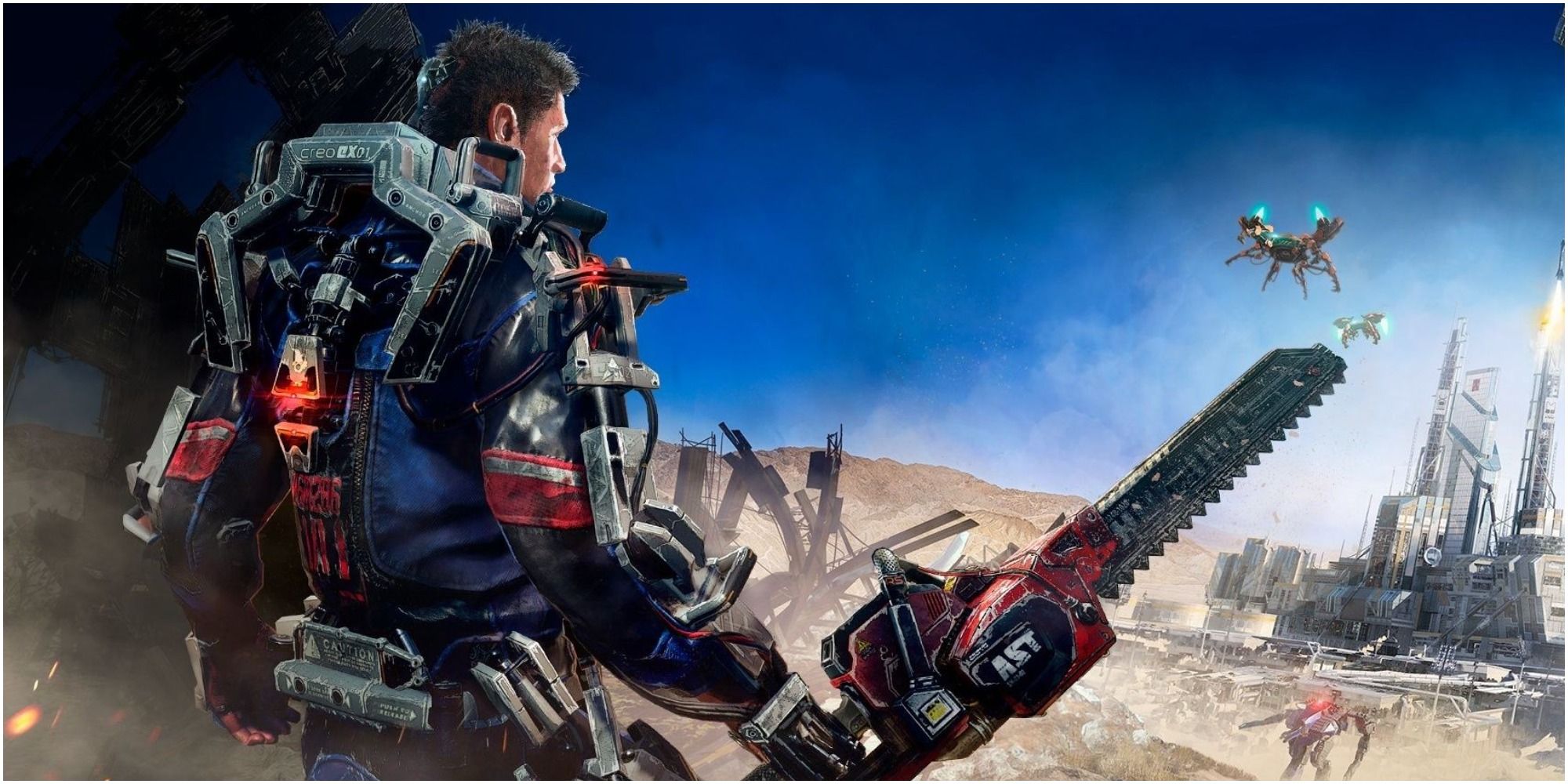 Equipped with the Chainsaw The Surge 