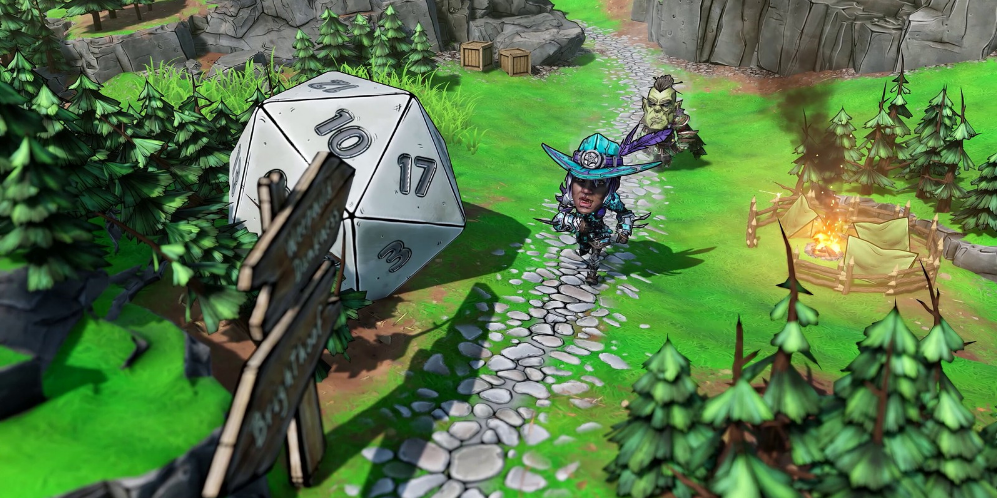 Tiny Tina's Wonderlands - Players running around the Overworld