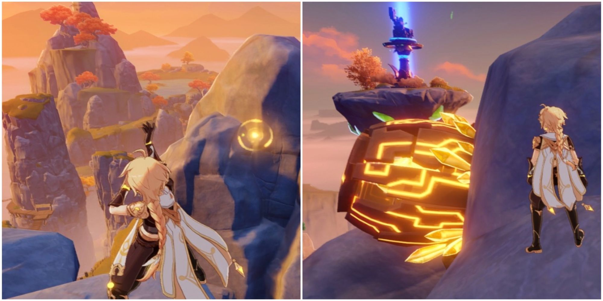 Genshin Impact Traveler Geo Skill and Talent Use 