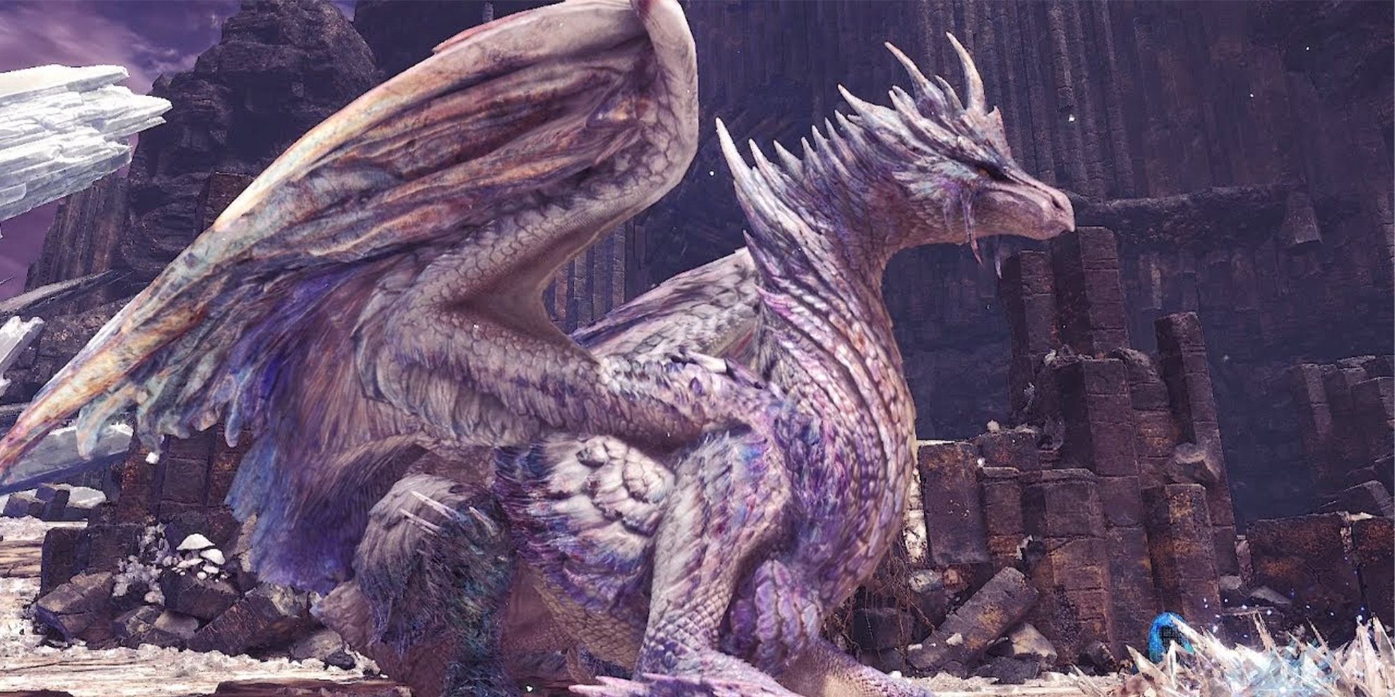Velkhana posing in Monster Hunter World. Example image for Monster Hunter Stories 2: Wings of Ruin