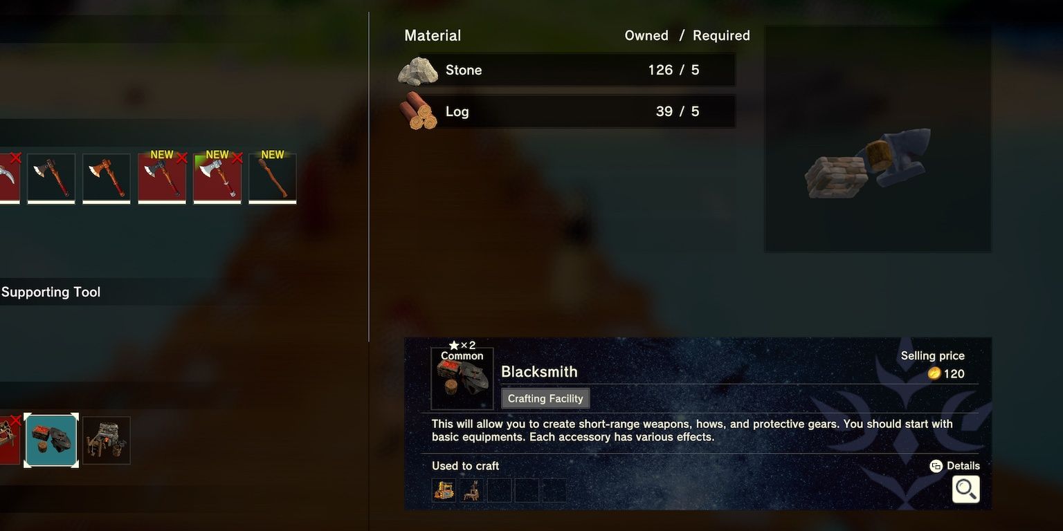 blacksmith crafting item in craftopia