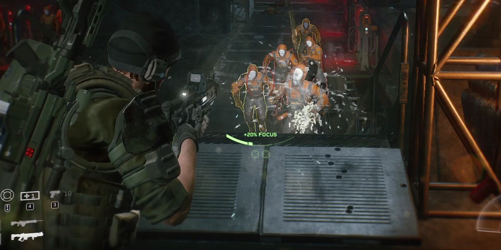 Aliens: Fireteam Elite Recon Destroying Synths With Type 21 Shotgun
