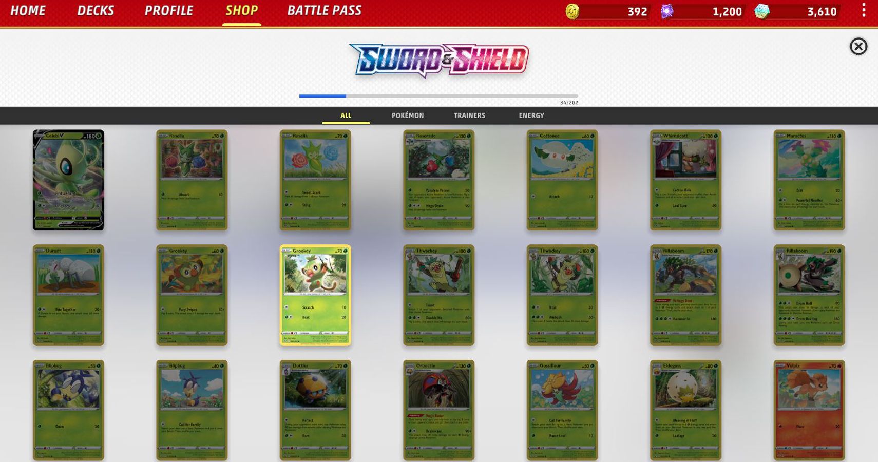 TCG Live Collections of cards