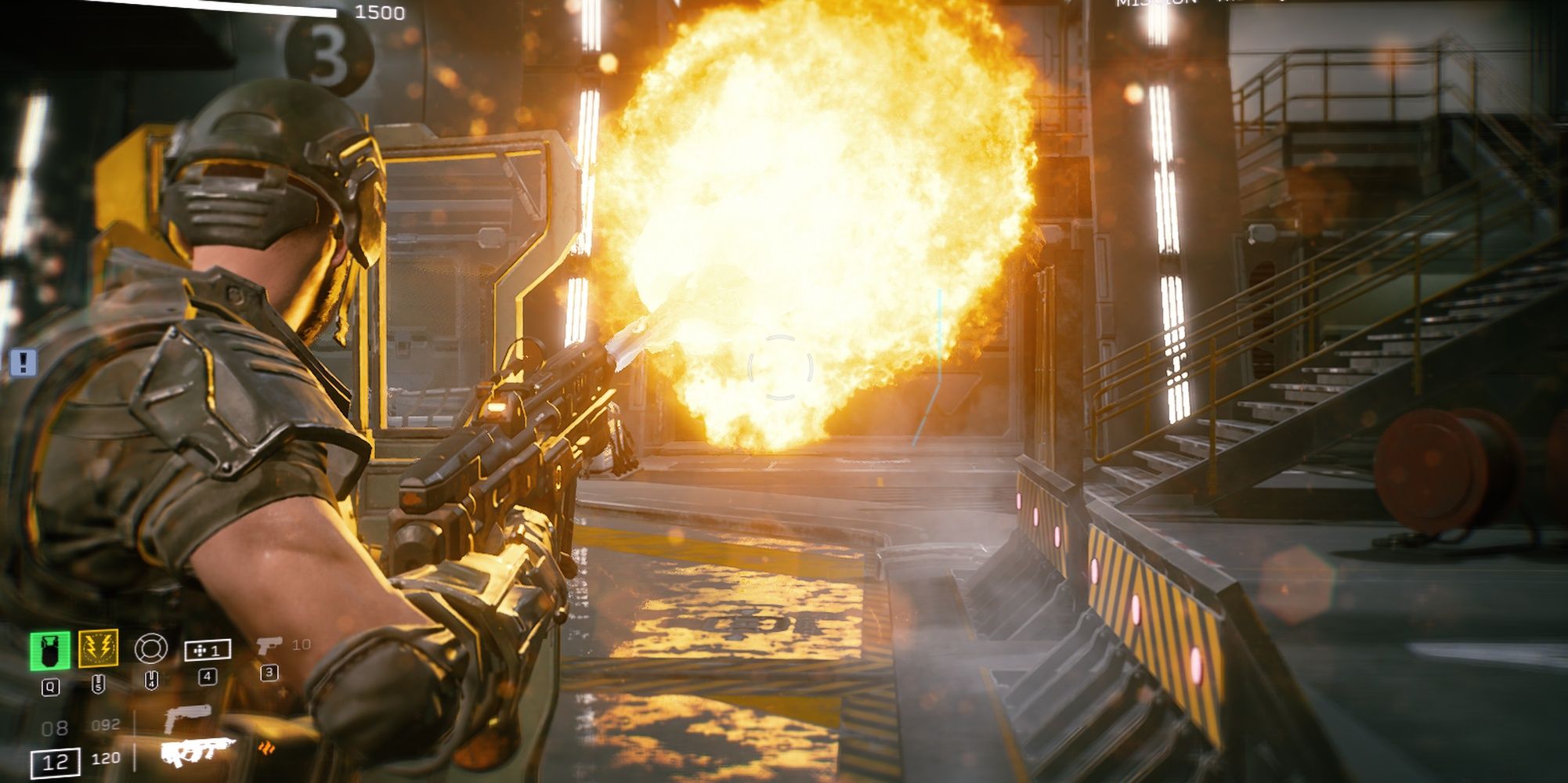 Aliens: Fireteam Elite Example Of Phalanx Aim Issue With Flamethrowers Whilst Shielded