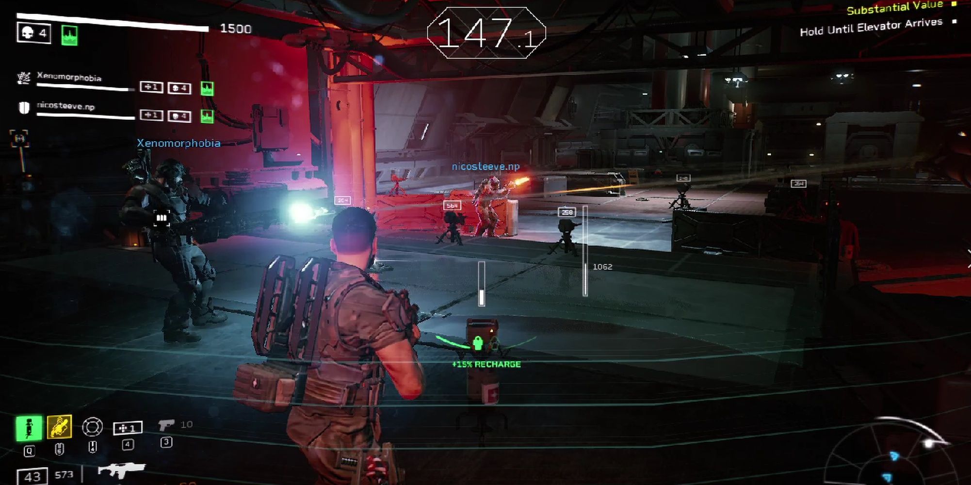 Aliens: Fireteam Elite Trauma Station Group Heal Area Being Setup